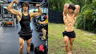 Victor Alexandre é filho de Xanddy e Carla Perez; ele se prepara para competição de fisiculturismo