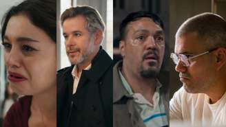 Gerluce (Sophie Charlotte), Ferette (Murilo Benício), Misael (Belo) e Jorginho (Juliano Cazarré) de Três Graças (Reprodução/TV Globo)