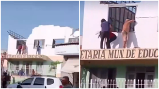 Teto de secretaria de educação desaba e deixa professores feridos em Chaval, no Ceará