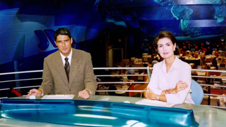 William Bonner e Fátima Bernardes na bancada do Jornal Nacional