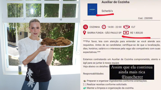 Vaga de emprego em loja de Isa Scherer paga R$ 1.800