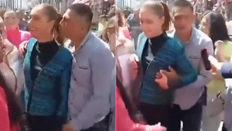 Homem tenta tocar seios e beijar pescoço de presidente do México 