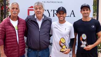 Henrique Mello de branco e Soares de casaco vinho 