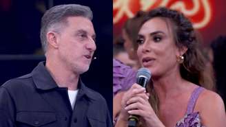 Luciano Huck e Nicole Bahls no Domingão (Reprodução/TV Globo)
