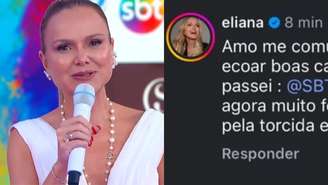 Após aparecer no SBT, Eliana faz declaração sobre a Globo