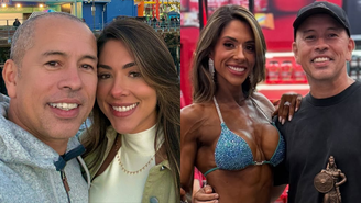 Ator de 'Cine Holliúdy' assume namoro com médica fisiculturista e elogia amada