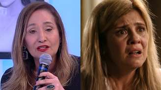 Sonia Abrão e Carminha (Adriana Esteves) de Avenida Brasil (Reprodução/TV Globo/RedeTV!)