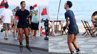 César Tralli se exercitando no Rio de Janeiro