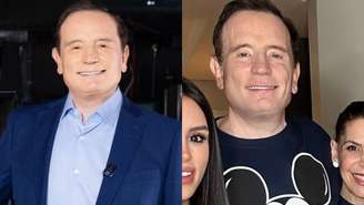 Roberto Cabrini com a esposa, Renata, e os dois filhos, Gaby e Roberto Filho –