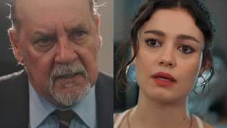 Fausto (Paulo César Grande) e Gerluce (Sophie Charlotte) de Três Graças (Reprodução/TV Globo)
