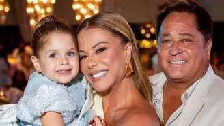 Maria Flor, Poliana Rocha e Leonardo (Reprodução/Instagram)