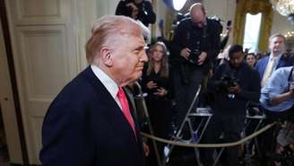 O presidente americano Donald Trump, na Casa Branca, em 13 de novembro de 2025.