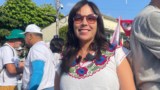 Andrea viajou de Miami (EUA) até Belém (PA) para a Marcha Global pelo Clima