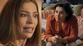 Arminda (Grazi Massafera) e Claudia (Lorrana Mousinho) de Três Graças (Reprodução/TV Globo)