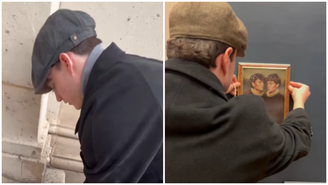 Influenciadores fazem pegadinha e colocam pintura no Louvre