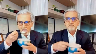 Jornalista da GloboNews, Valdo Cruz, tenta fazer boquinha ao vivo