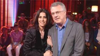 Pedro Bial e Fernanda Torres