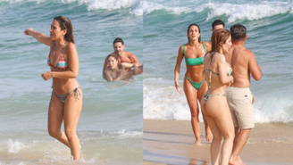 Finalistas do 'Dança dos Famosos', Wanessa e Manu Bahtidão curtem dia de folga na praia /