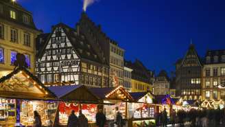 O mercado de Natal de Estrasburgo, na França, em imagem de ilustração.