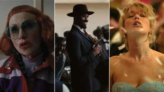 Amy Madigan em A Hora do Mal, Michael B. Jordan em Pecadores e Jennifer Lawrence em Morra, Amor