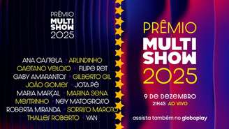 Descobrimos a lista COMPLETA dos indicados ao Prêmio Multishow 2025: veja quem vai brigar pelo troféu