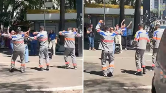 Terceirizados da Enel gravam dancinha na Paulista em meio a apagão em SP