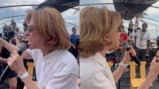 Fernanda Torres participa de manifestação no Rio