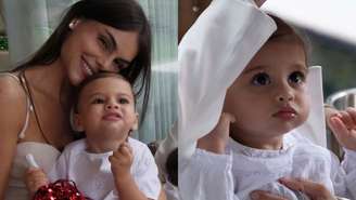 Amanda Kimberlly exibe clique de Helena, sua filha de Neymar, com vestido de grife