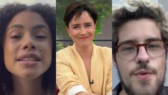 Alana Cabral, Fernanda Vasconcellos e Paulo Mendes, astros do elenco de Três Graças, no Mais Você (Reprodução/TV Globo)