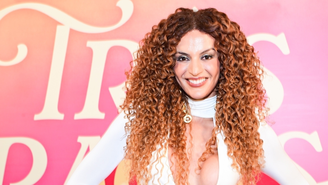 Gabriela Loran na festa de lançamento de Três Graças