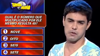 Zezé Di Camargo durante participação no Programa Show do Milhão, em 2002