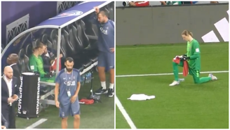 Vídeo mostra goleiro do PSG lendo 'cola' em toalha antes dos pênaltis contra Flamengo