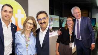 Flavio Bolsonaro, Daniela Abravanel Beyruti, Ratinho e Ronaldo Caiado