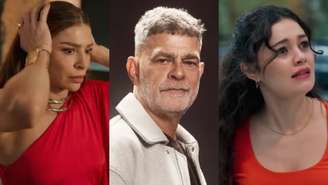 Arminda (Grazi Massafera), Rogério (Eduardo Moscovis) e Gerluce (Sophie Charlotte) de Três Graças (Reprodução/TV Globo)