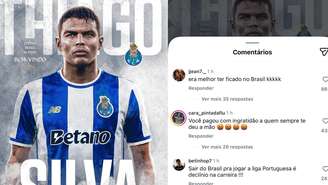 Aos 41 anos, zagueiro Thiago Silva foi anunciado como novo reforço do Porto