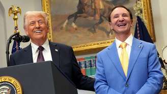 O presidente dos Estados Unidos, Donald Trump, e o governador da Louisiana, Jeff Landry, em março deste ano