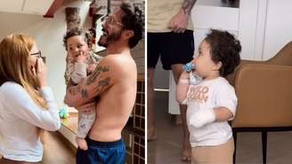 Filho de Viih Tube e Eliezer, Ravi, de um ano, sofreu uma queimadura grave na mão e precisou de cirurgia