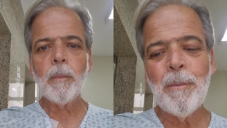 Cláudio Cinti quando ainda estava internado após transplante