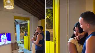 João Gomes e a esposa: pura emoção