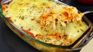 Frango desfiado a parmegiana – Foto: Rodrigo Moreira