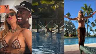 Virginia e Vini Jr. estão hospedados e hotel de luxo em Trancoso, na Bahia