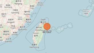 Terremoto foi registrado em Taiwan