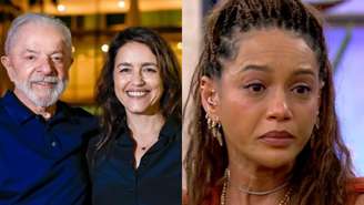 Lula, Manuela Dias, autora de Vale Tudo, e Taís Araujo (Reprodução/Instagram/TV Globo)