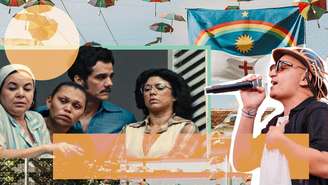 Cantor João Gomes (à dir.) e filme O agente secreto (à esq.) levaram Pernambuco para o mundo em 2025.