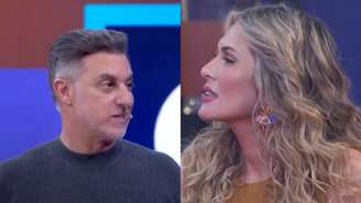 Luciano Huck e Lívia Andrade no Domingão (Reprodução/TV Globo)