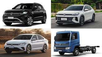 Quatro modelos da Volkswagen em 2025: T-Cross, Tera, Jetta e Delivery Express
