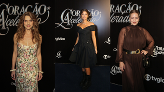 Leticia Spiller, Isadora Cruz e Leandra Leal na festa de lançamento de Coração Acelerado