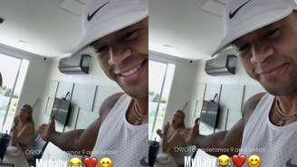 Leo Santana celebra 9 anos de relacionamento com Lore Improta