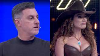 Luciano Huck e Paula Fernandes no Domingão (Reprodução/TV Globo)