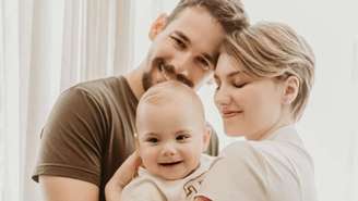 Isabel Veloso com o marido e filho